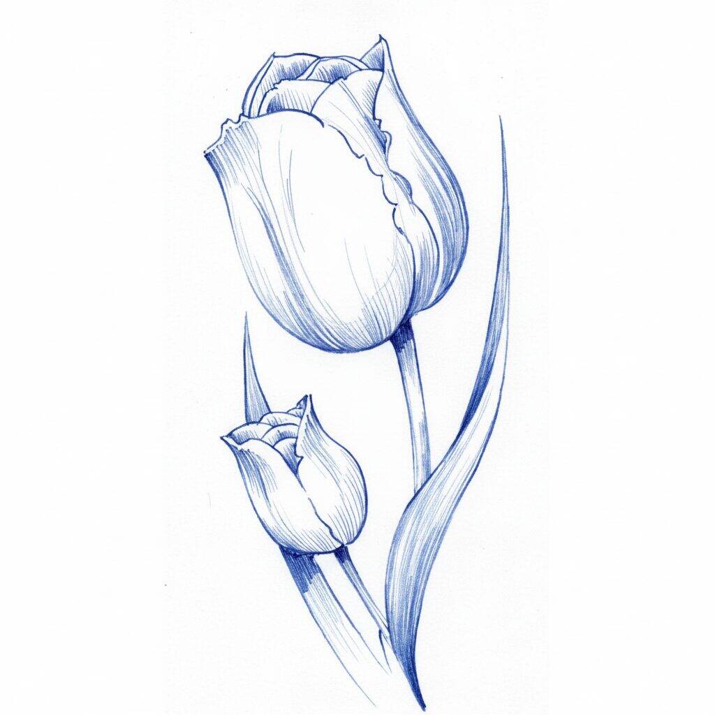 Como Desenhar uma Tulipa Realista - Passo a Passo