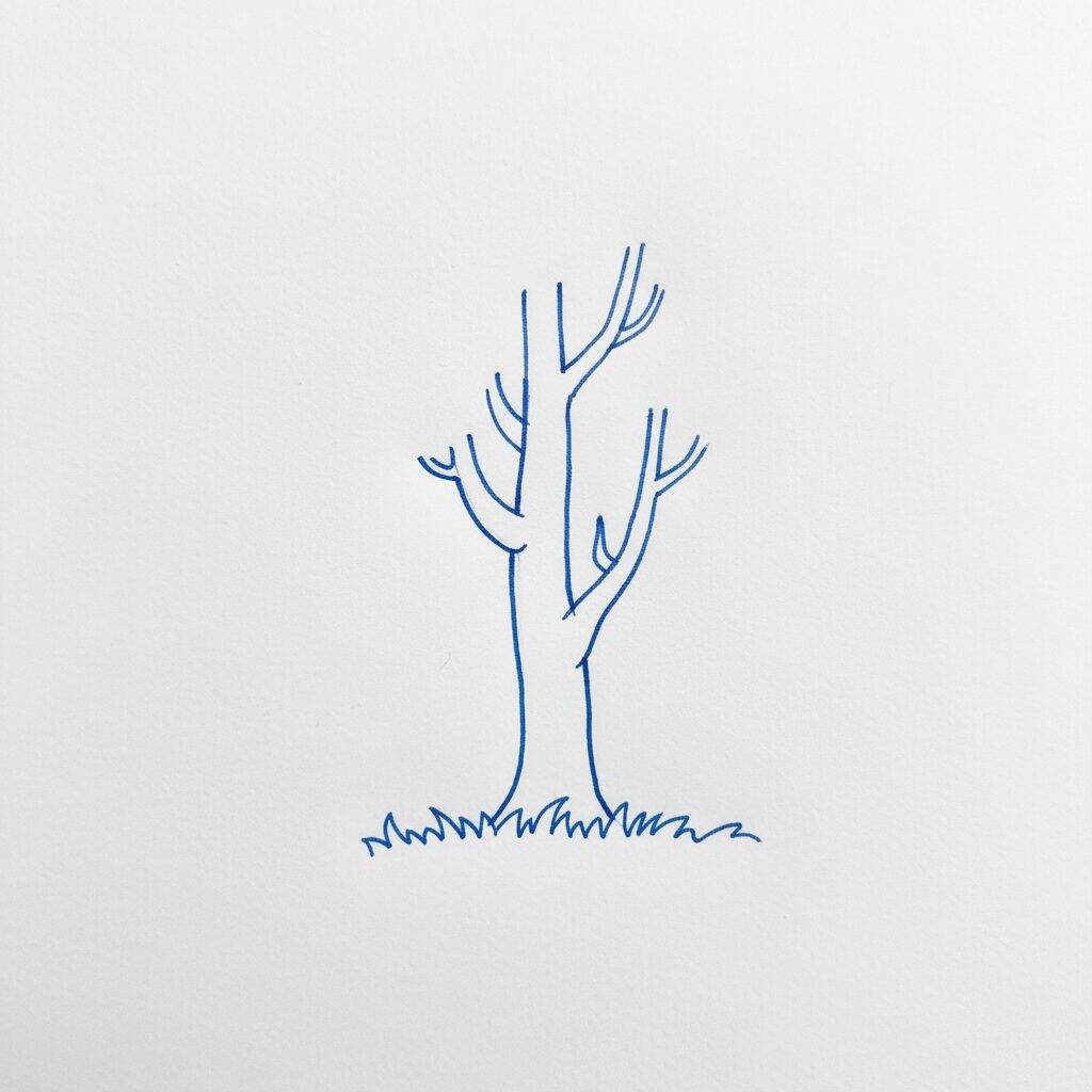 Como Desenhar uma árvore Passo a Passo – Passo 1