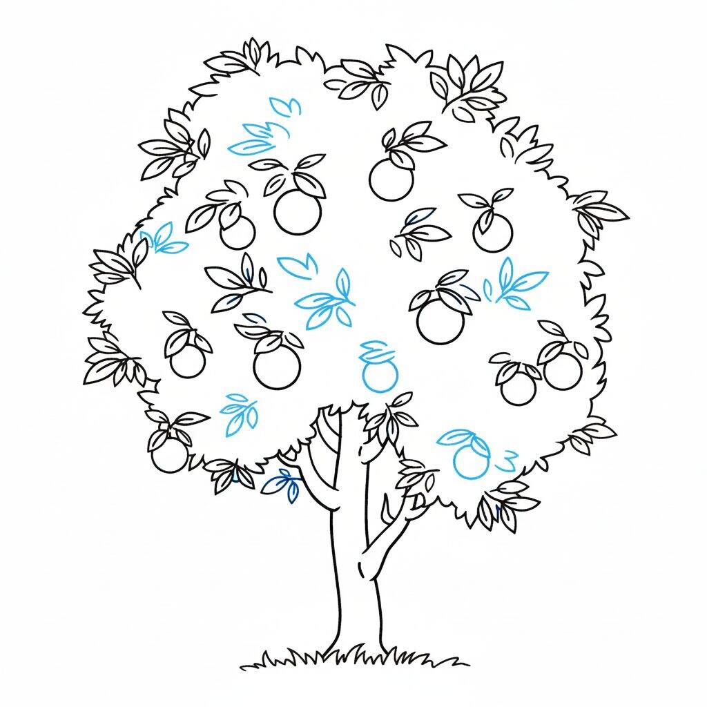 Como Desenhar uma árvore Passo a Passo – Passo 9