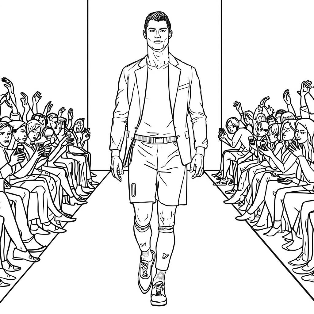 Cristiano Ronaldo e o Estilo (Desenho para Colorir)