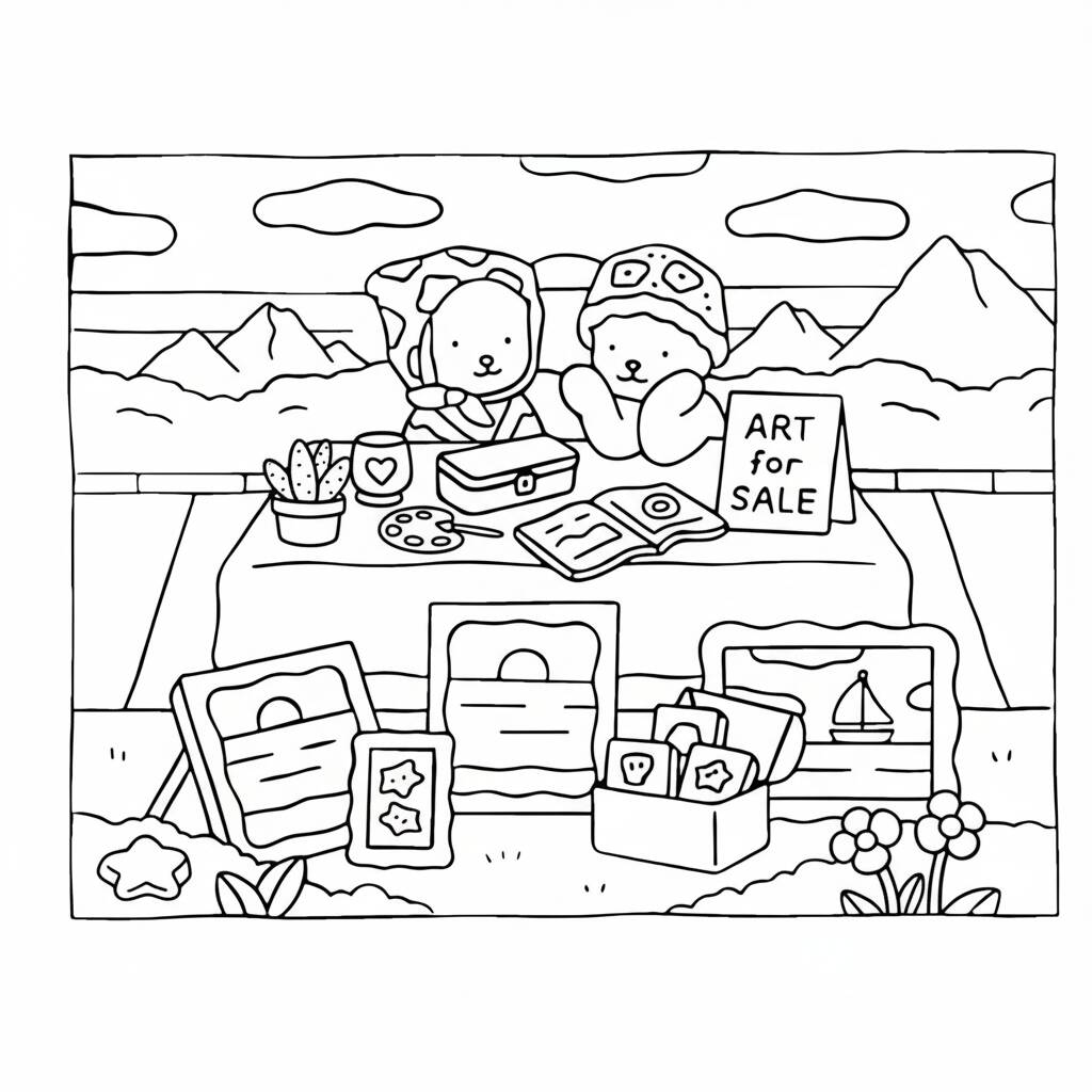 Desenho Bobbie Goods na feira de arte para colorir