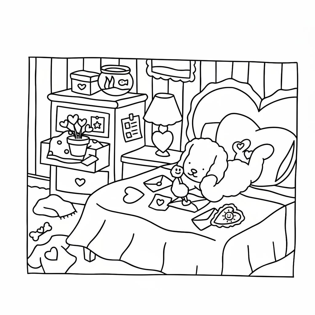 Desenho Bobbie Goods no quarto para colorir