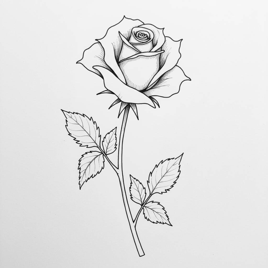 Desenho Flor de Rosa para colorir