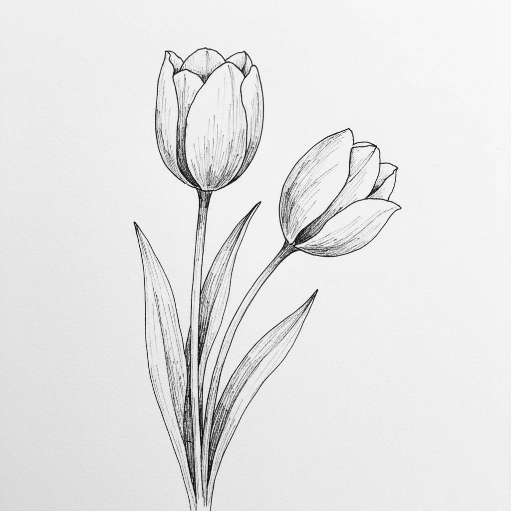 Desenho Flor de Tulipas para colorir