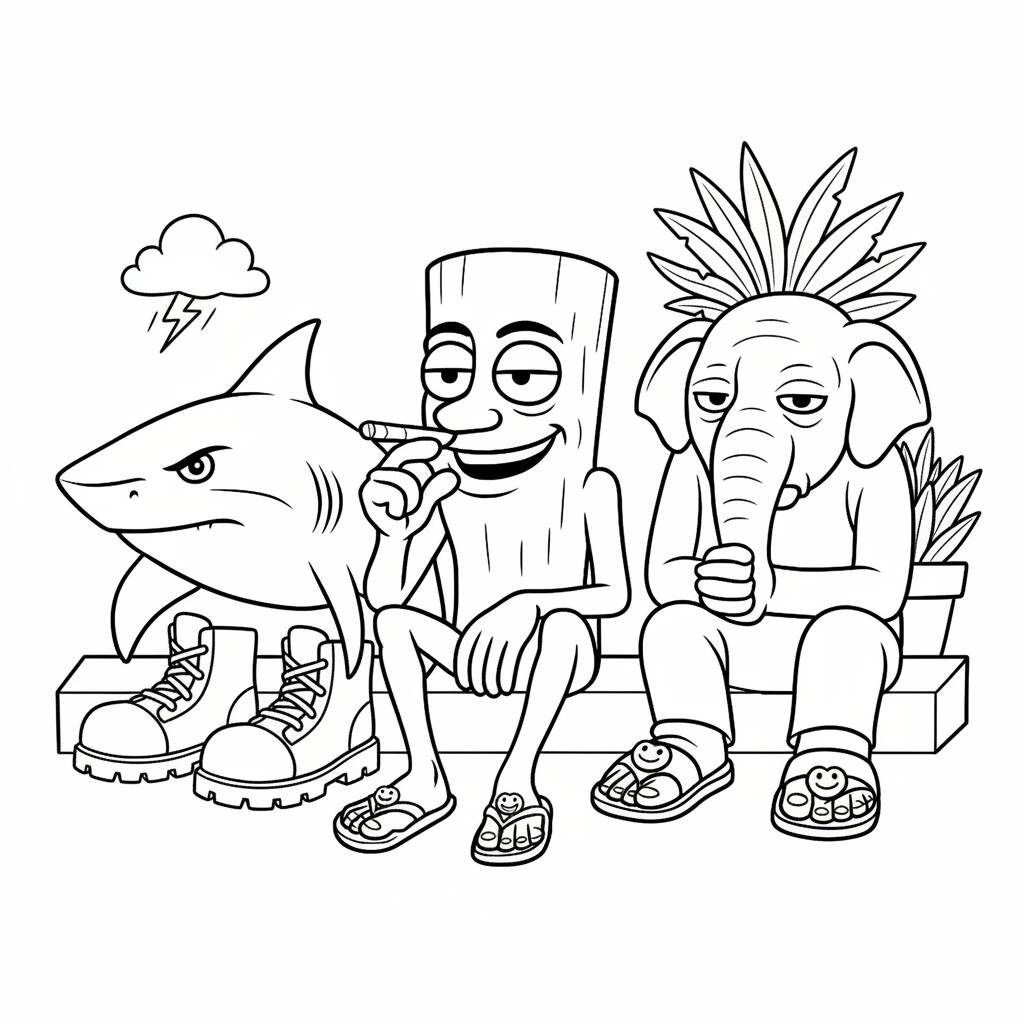 Italian Brainrot coloring page