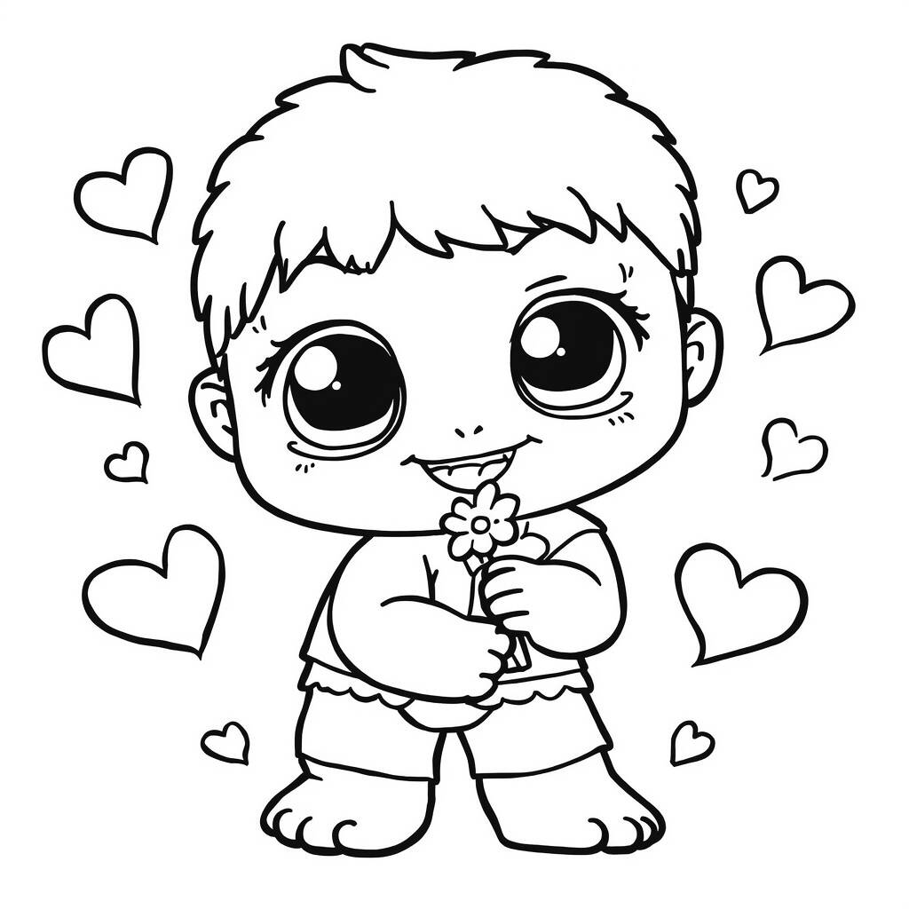 Desenho Kawaii do Hulk para Colorir