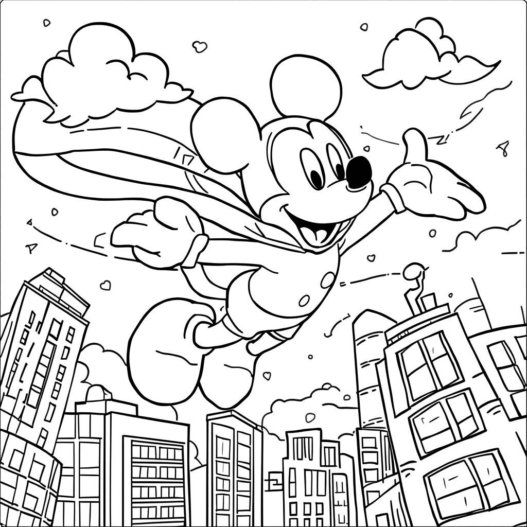 Desenho Mickey Mouse e os Super-Heróis para Colorir