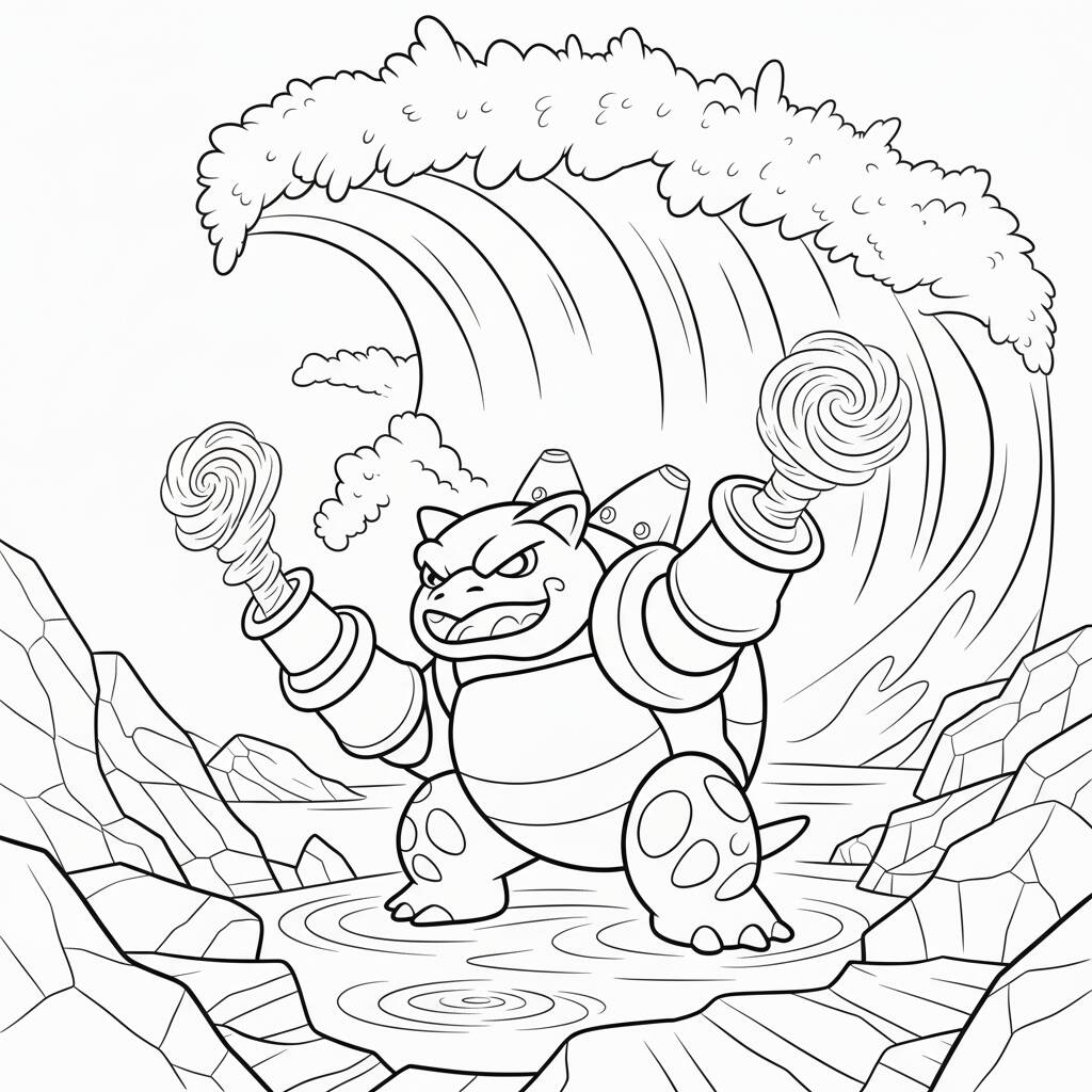 Desenho Pokémon Blastoise para colorir