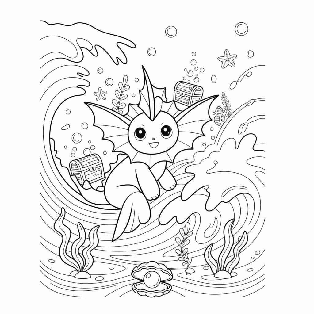 Pokémon Vaporeon coloring page