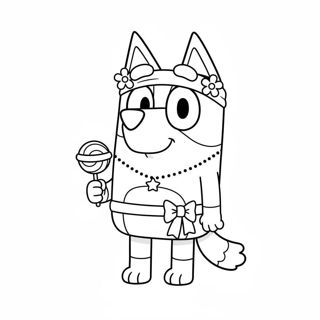 Desenho da Bluey Fantasiada para colorir (Desenho para Colorir)