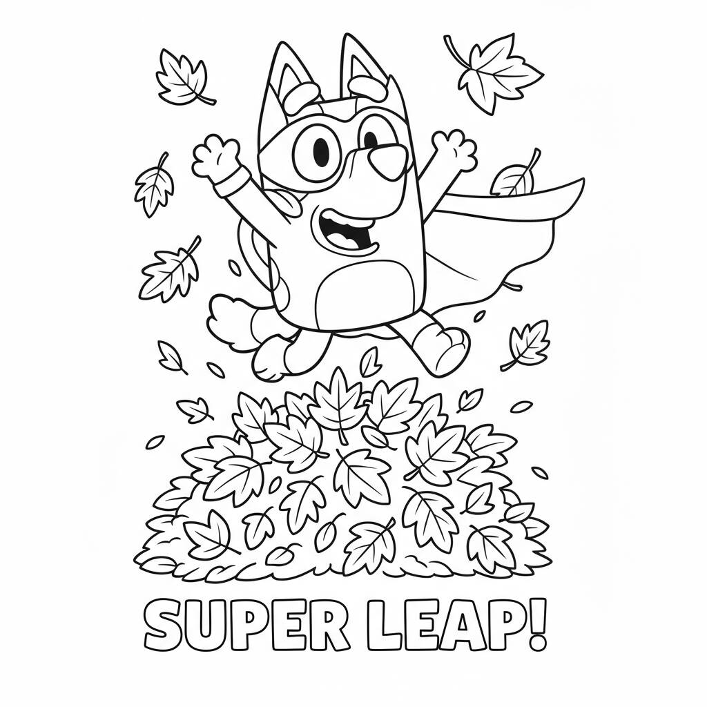 Desenho da Bluey Pulando para colorir (Desenho para Colorir)
