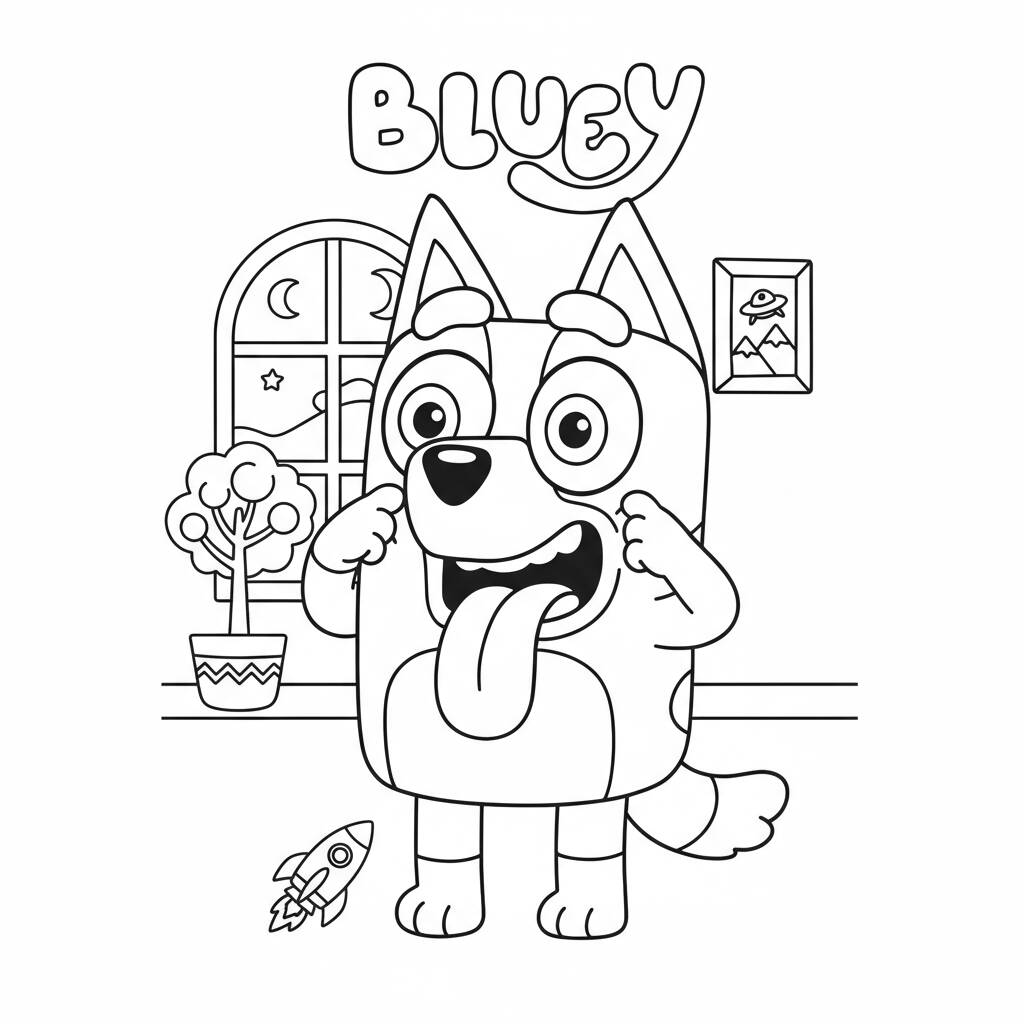 Desenho da Bluey para colorir (Desenho para Colorir)