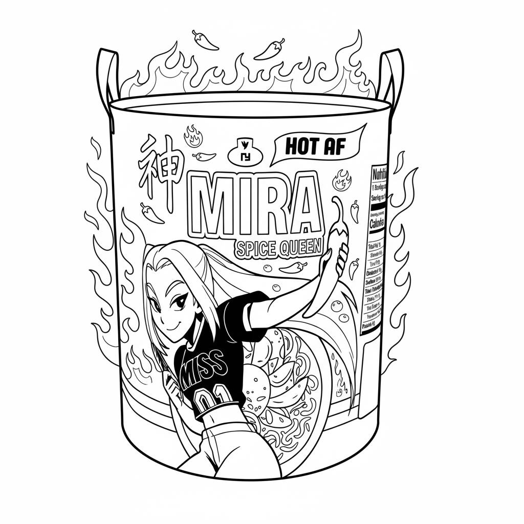 Desenho da Mira como Rainha das Especiarias para colorir (Guerreiras do K-Pop)