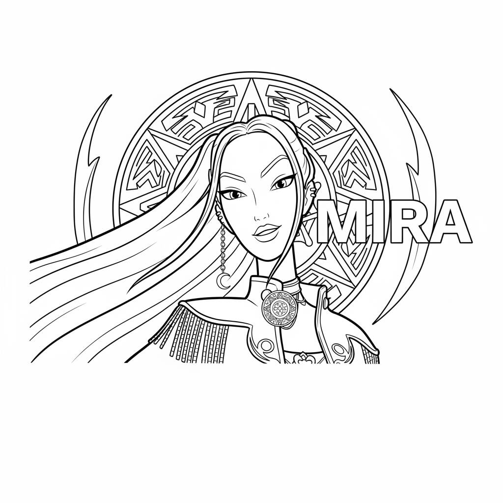 Desenho da Mira para colorir (Guerreiras do K-Pop)