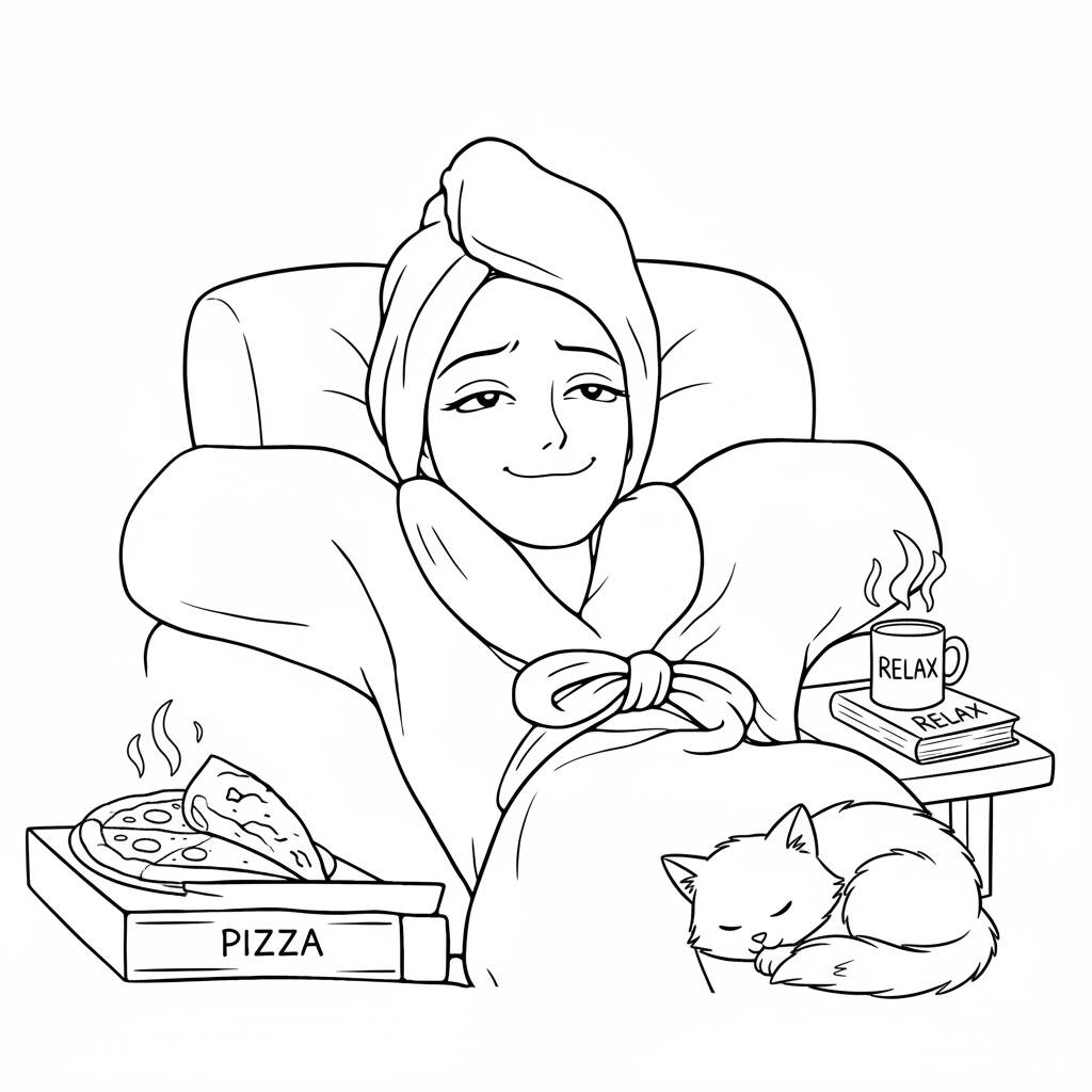 Desenho da Mira relaxando para colorir (Guerreiras do K-Pop)
