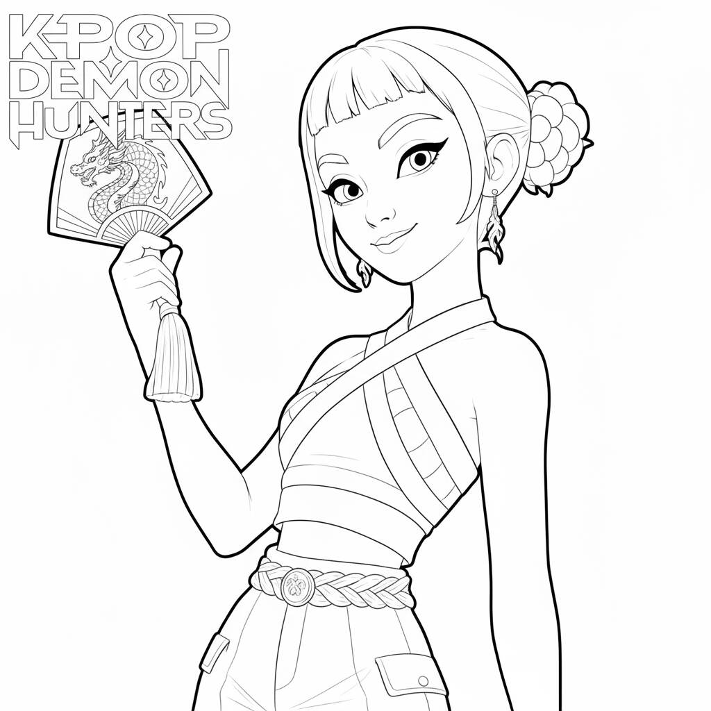Desenho das Guerreiras do K Pop para colorir (Desenho para Colorir)