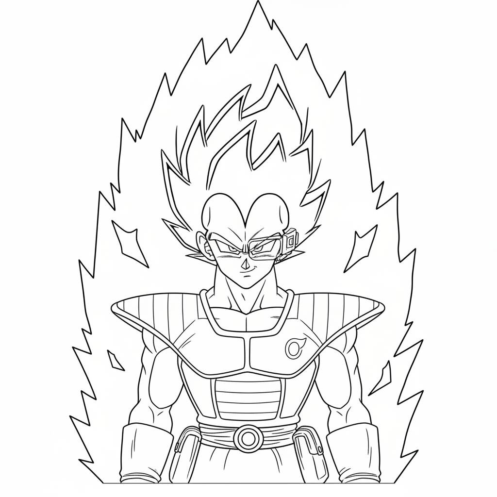 Desenho de Anime do Vegeta para colorir
