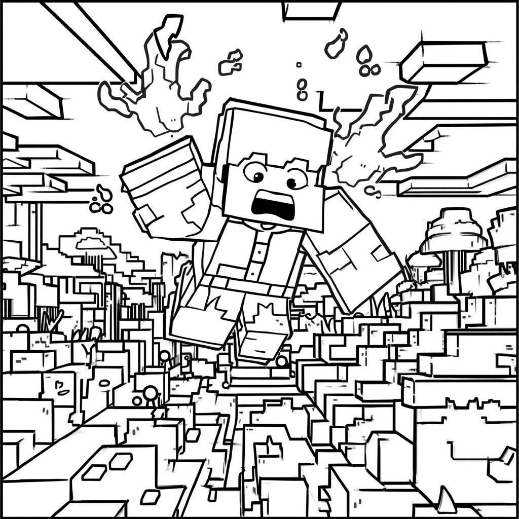 Desenho de Blaze do Minecraft para Colorir