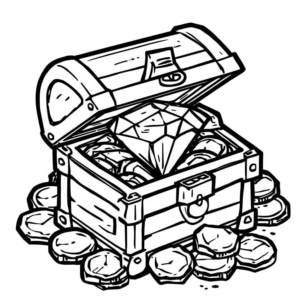 Desenho de Bloco de Diamante do Minecraft para Colorir