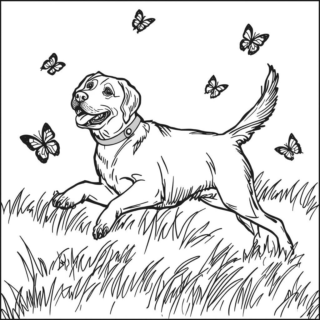 Desenho de Cachorro Labrador para Colorir