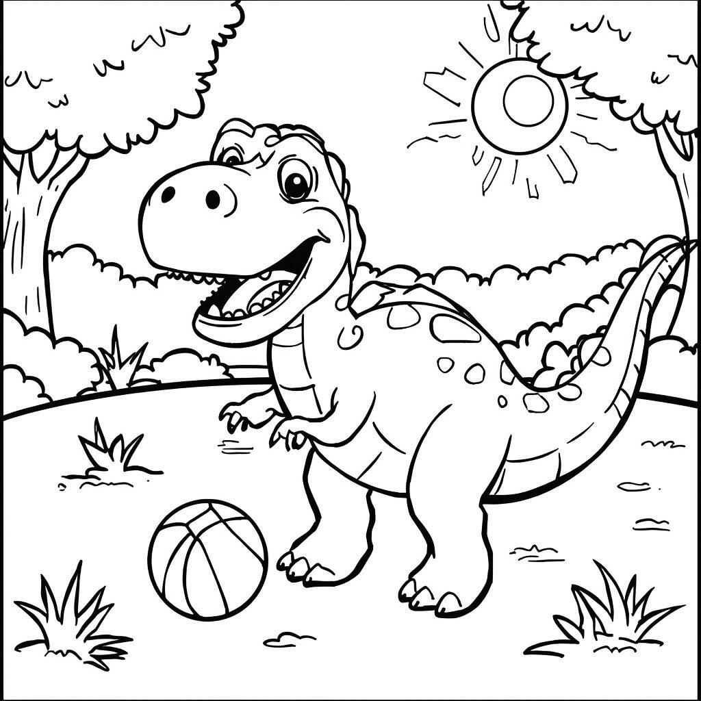 Desenho de Dinossauro para Crianças para Colorir
