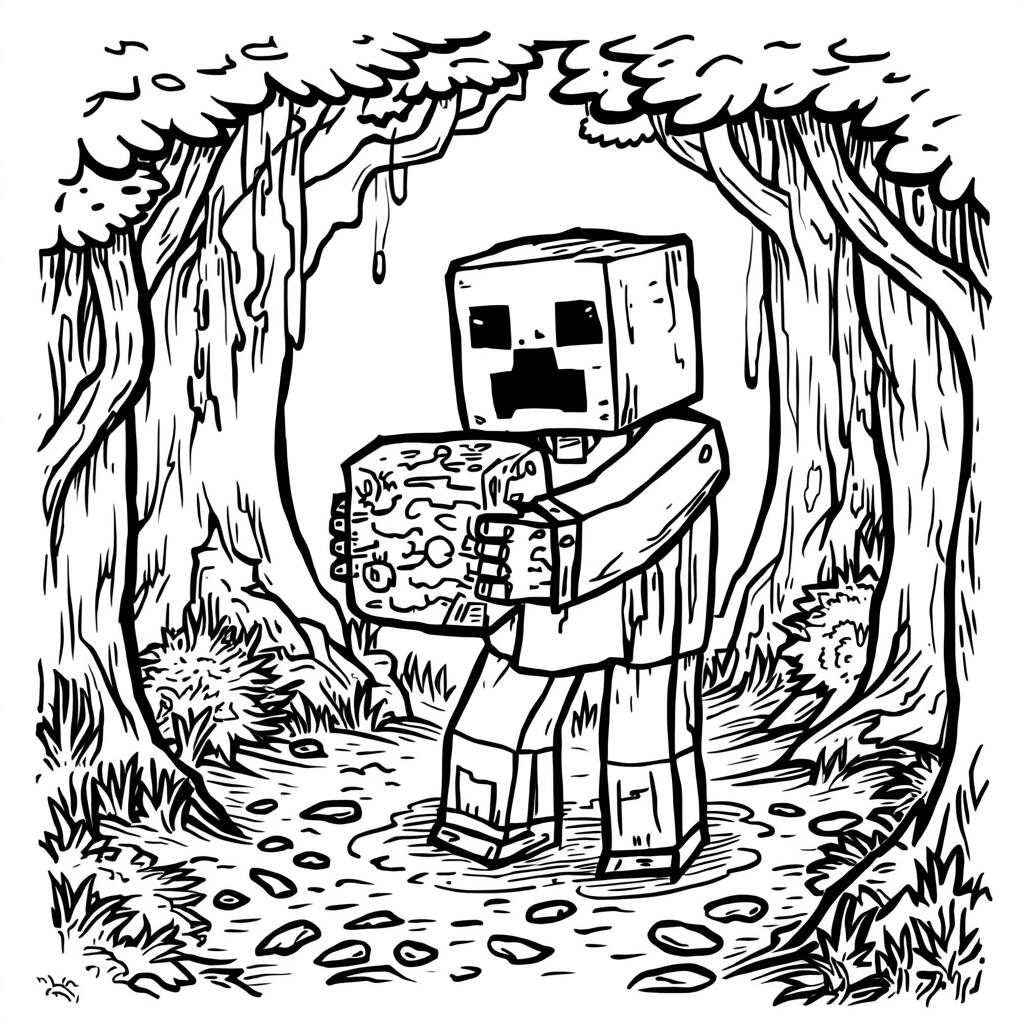 Desenho de Enderman do Minecraft para Colorir