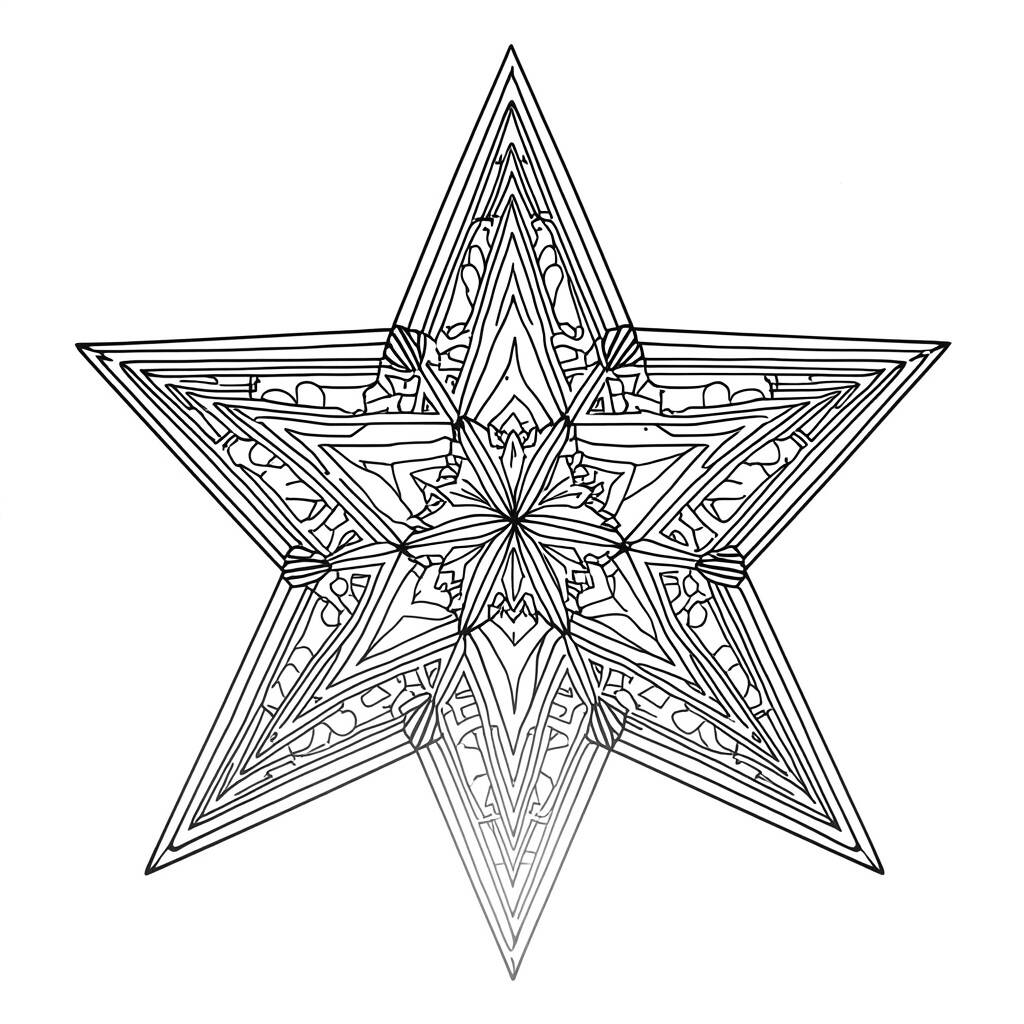Desenho de Estrela de Natal Brilhante para Colorir