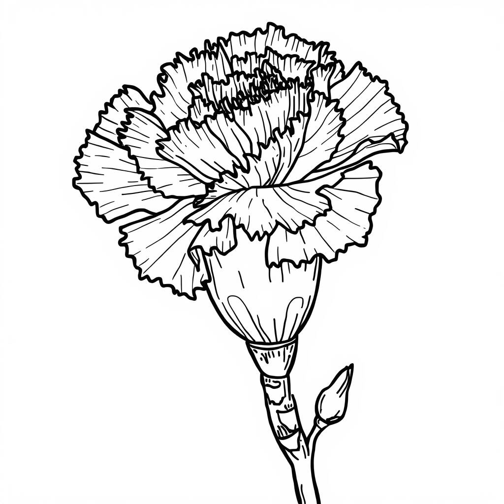 Desenho de Flor de Cravo para Colorir