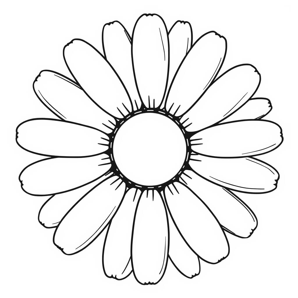 Desenho de Flor de Margarida para Colorir