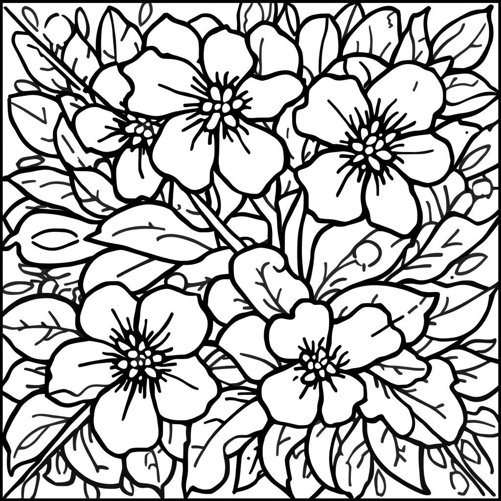 Desenho de Flor de Violeta para Colorir