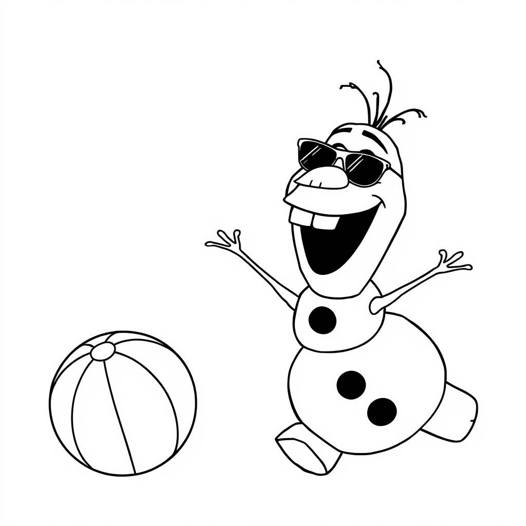 Desenho de Olaf sonhando com verão para Colorir