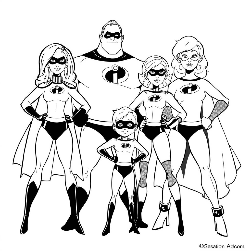 Desenho de Os Incríveis para Colorir