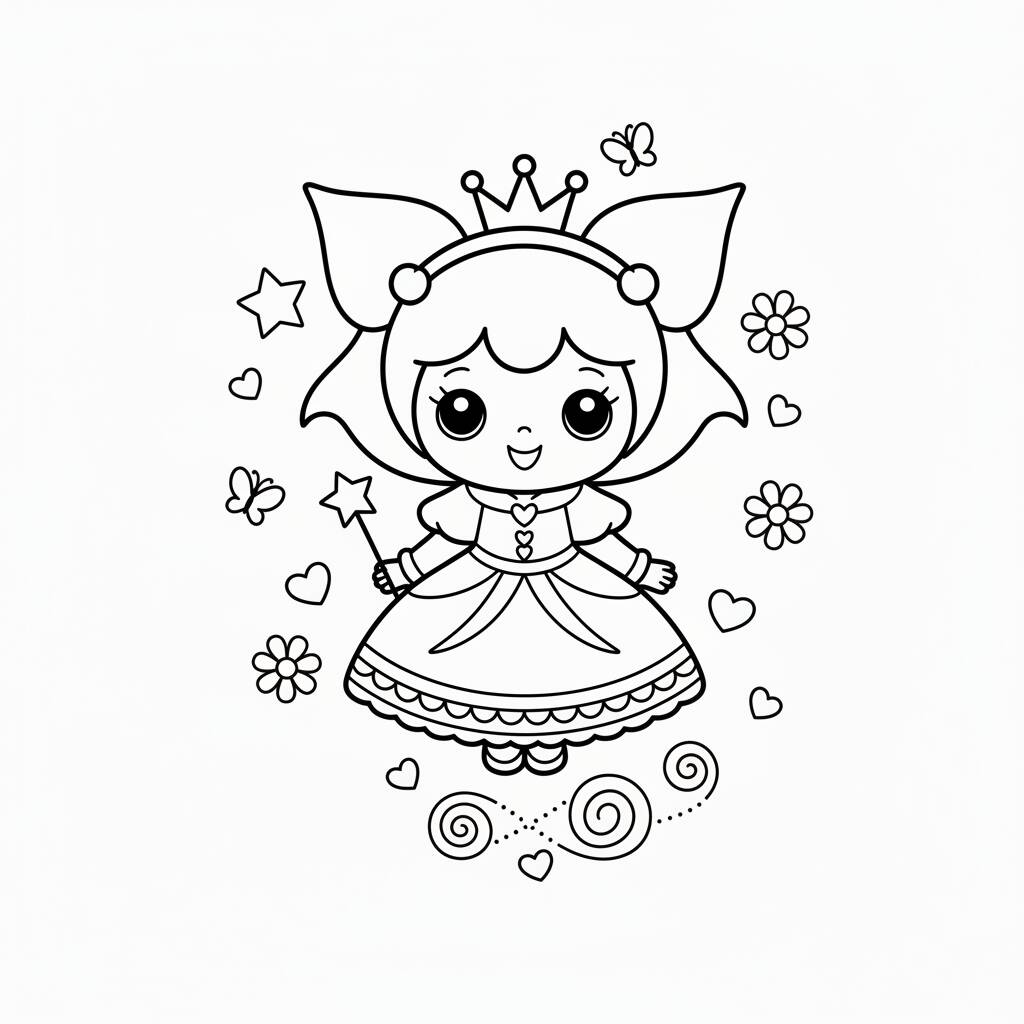Desenho de Princesa Fada para colorir