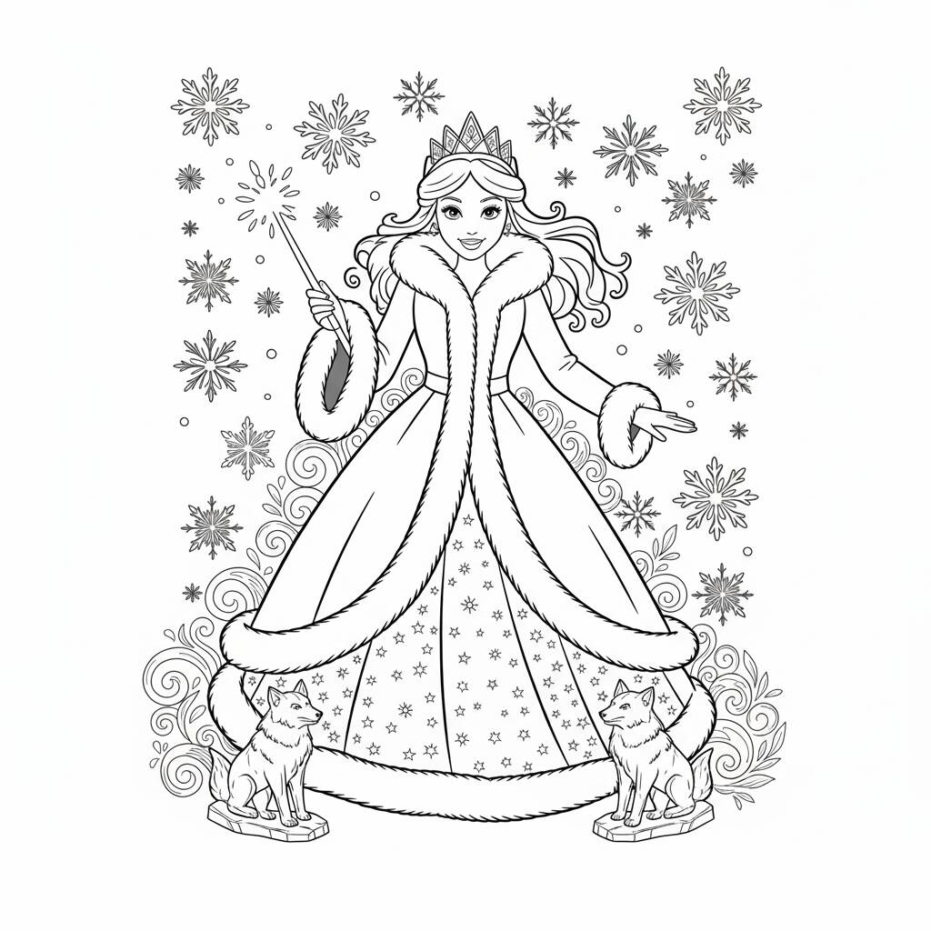 Desenho de Princesa Inverno para colorir