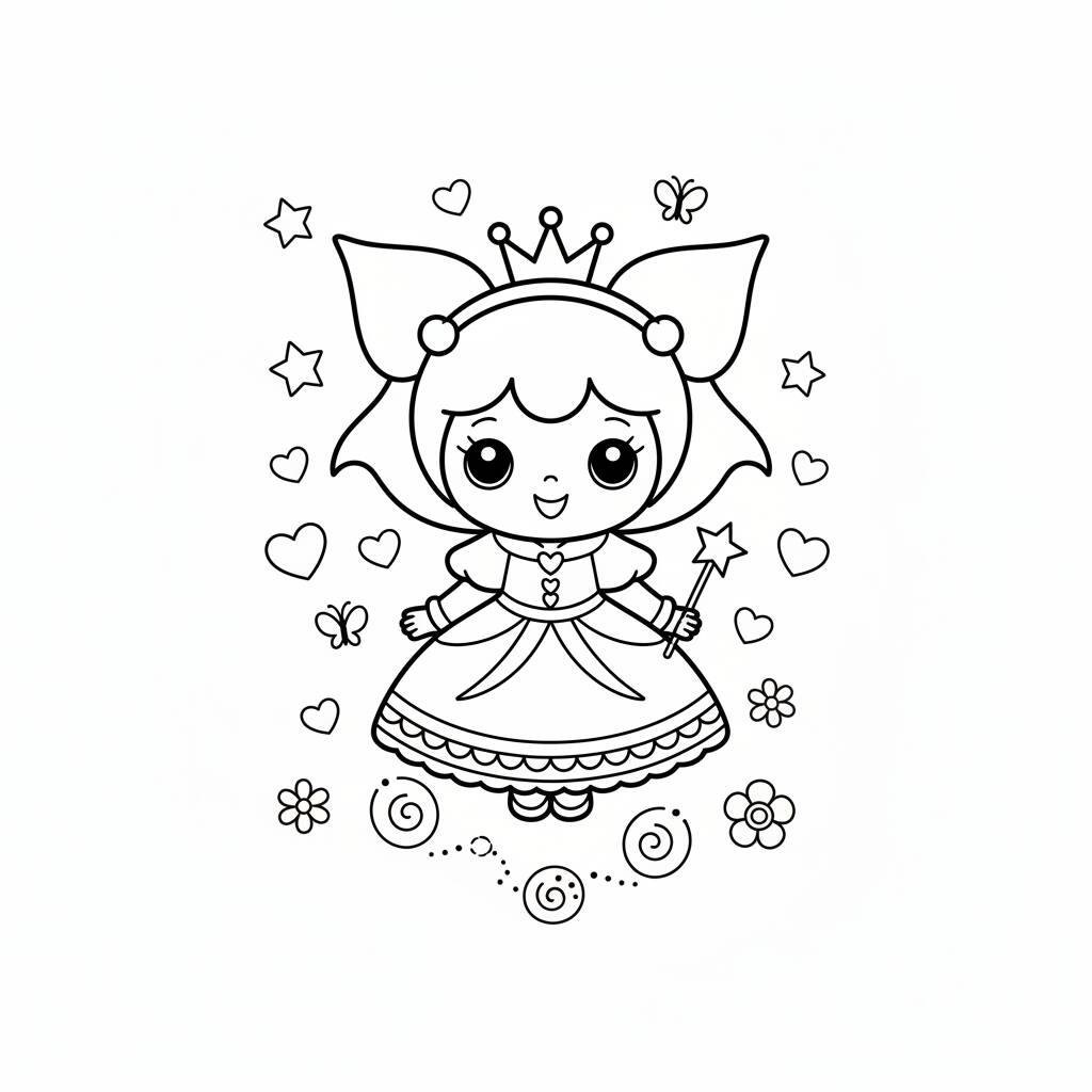 Desenho de Princesa encantada para colorir