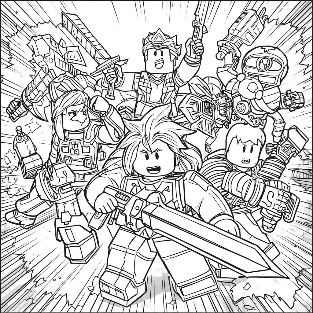 Desenho de Roblox para Colorir de Ação