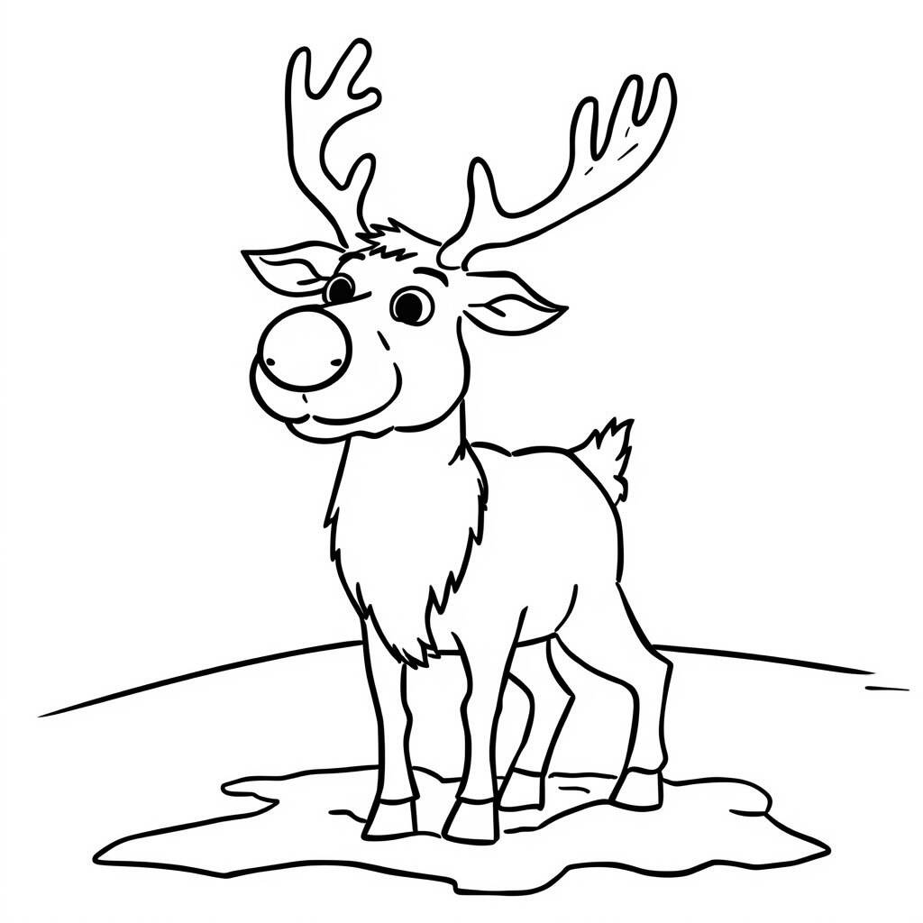 Desenho de Sven com seu nariz de cenoura para Colorir