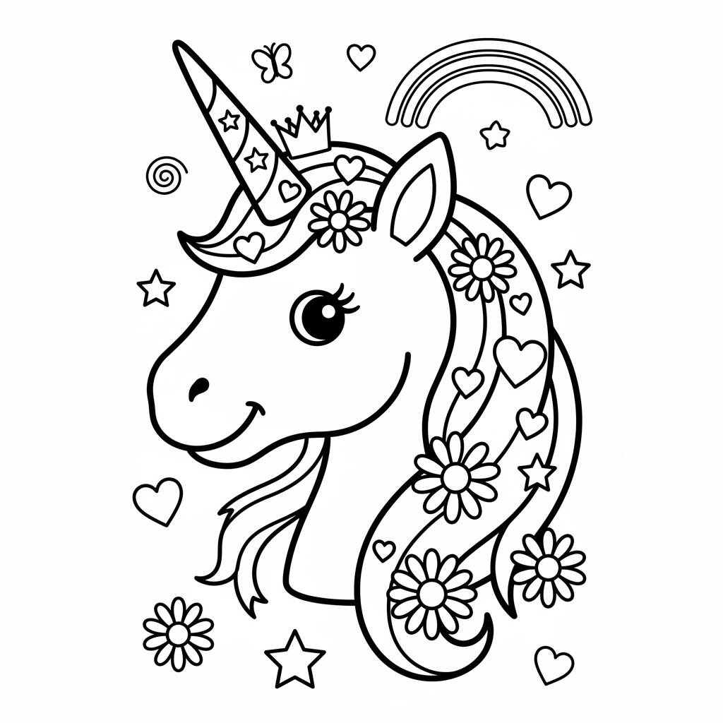 Desenho de Unicórnio encantado para colorir
