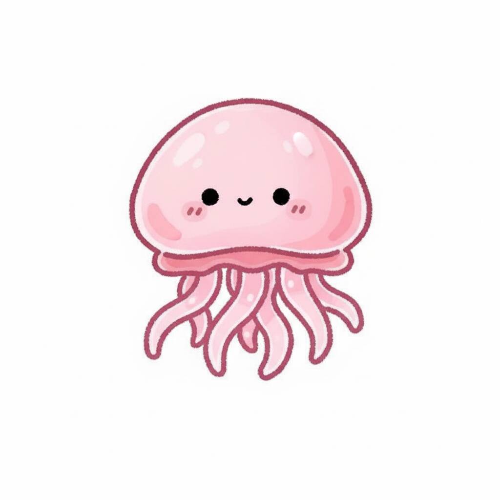 Desenho de água-viva sorridente para colorir