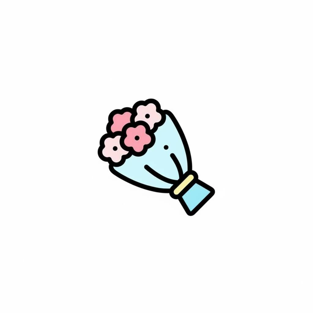 Desenho de buquê de flores para colorir