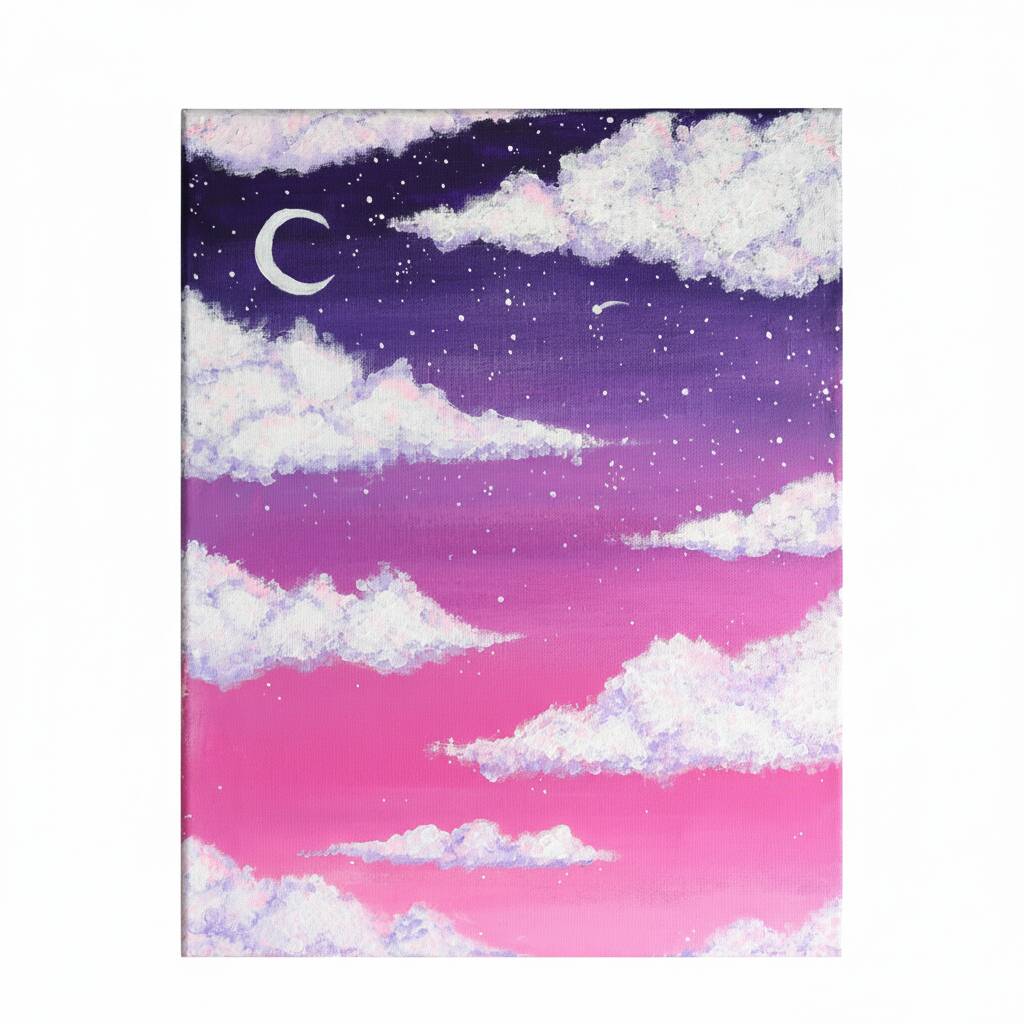 Desenho de céu estrelado com nuvens para colorir