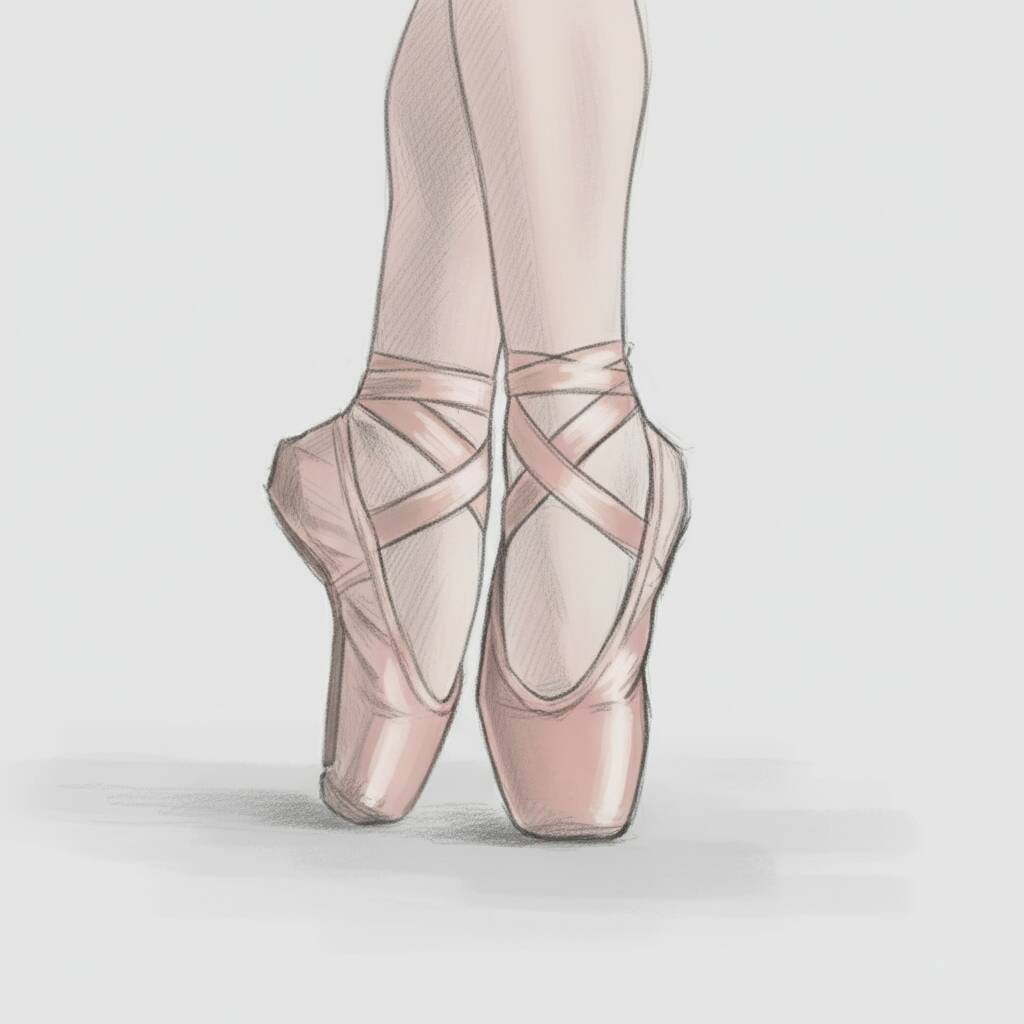 Desenho de sapatilha de balé elegante para desenhar
