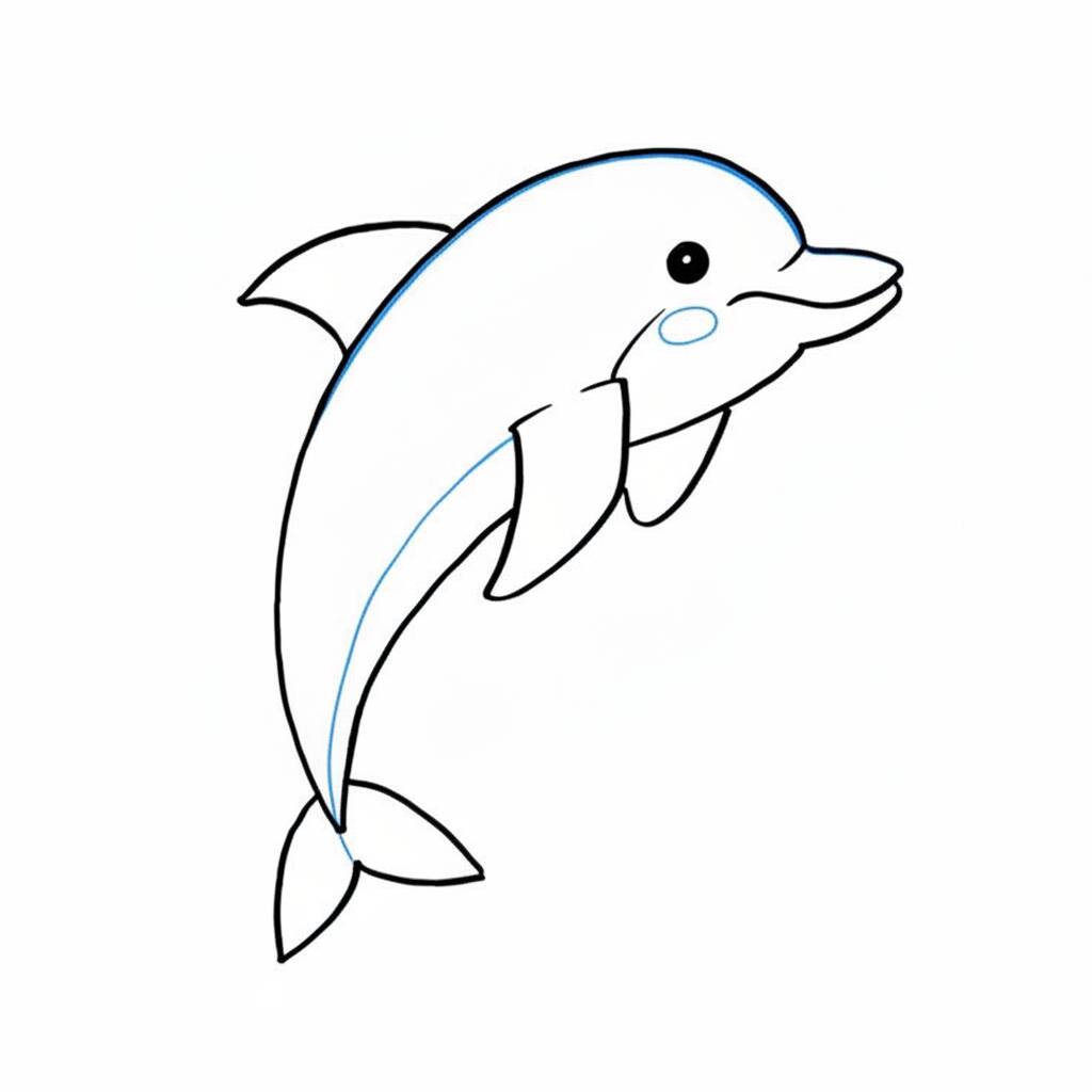 Desenho de um golfinho para colorir