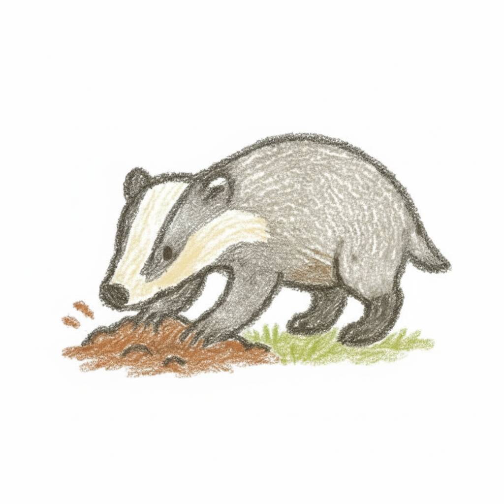 Desenho de um texugo fofo para colorir
