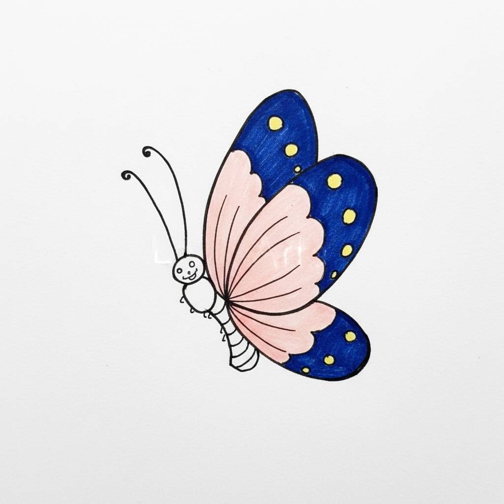 Desenho de uma borboleta colorida para colorir