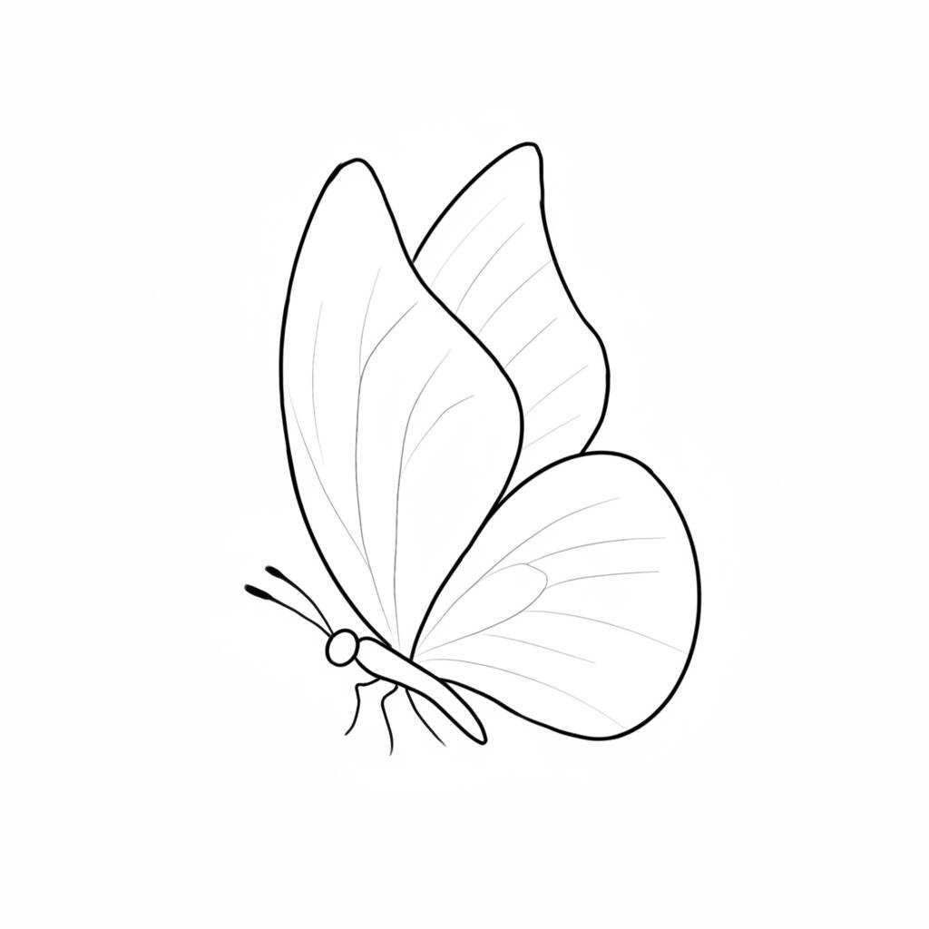 Desenho de uma borboleta fácil para colorir