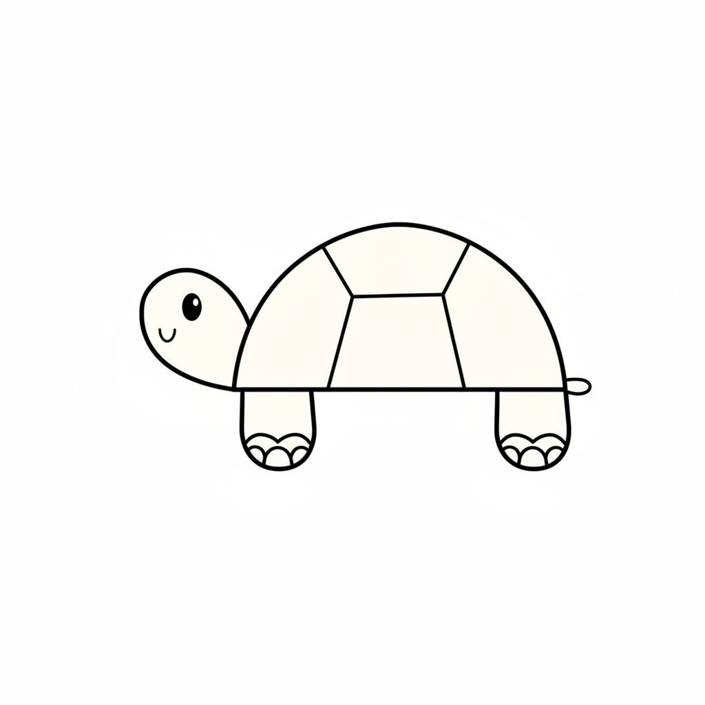 Desenho de uma tartaruga fofa para colorir