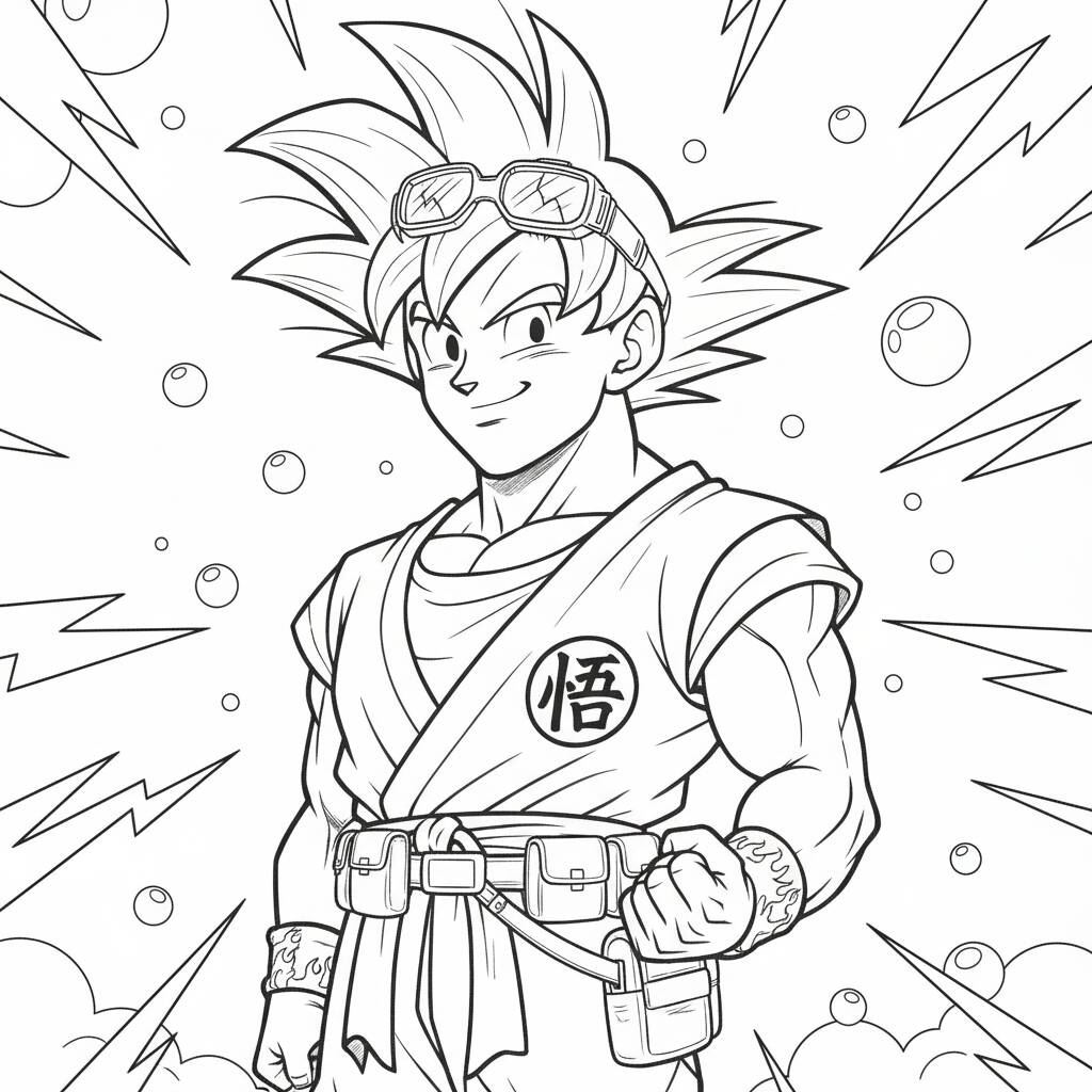 Desenho do Goku Super Saiyajin para colorir