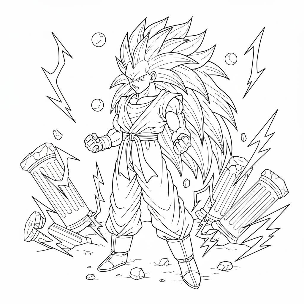 Desenho do Goku Super Saiyajin para colorir