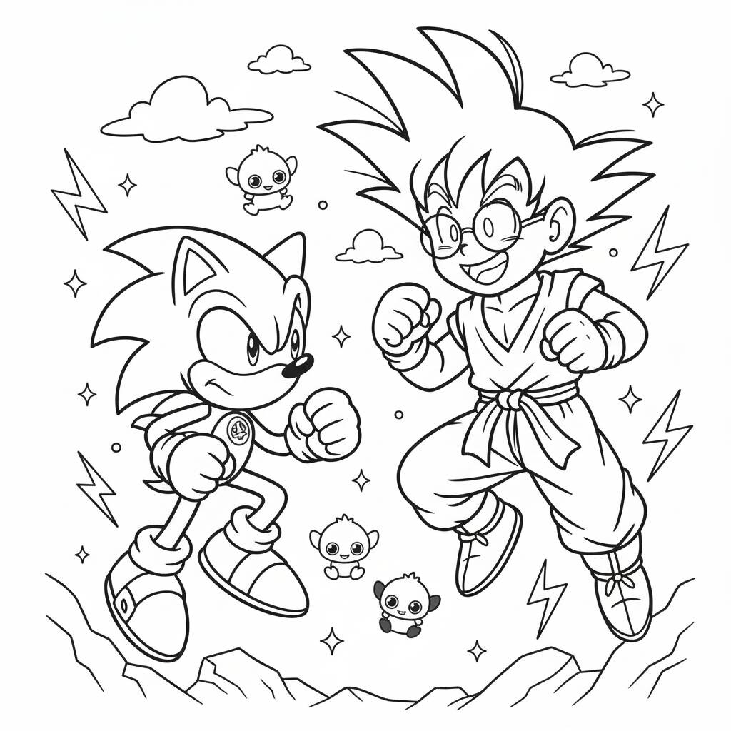 Desenho do Goku para colorir